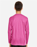 Team 365 TT11YL Youth Zone Performance Long Sleeve T-Shirt - Sport Charity Pink - model back