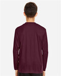 Team 365 TT11YL Youth Zone Performance Long Sleeve T-Shirt - Sport Dark Maroon - model back