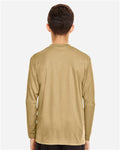 Team 365 TT11YL Youth Zone Performance Long Sleeve T-Shirt - Sport Vegas Gold - model back