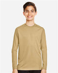 Team 365 TT11YL Youth Zone Performance Long Sleeve T-Shirt - Sport Vegas Gold - model front