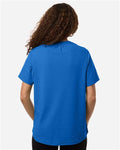 Devon & Jones DG102W Women's Seaton Pebble Textured Polo - French Blue - model back