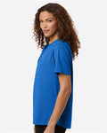 Devon & Jones DG102W Women's Seaton Pebble Textured Polo - French Blue - model side