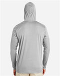 Team 365 TT41 Men's Zone Performance Hooded T-Shirt - Sport Silver - model back