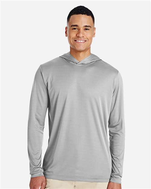 Team 365 TT41 Men's Zone Performance Hooded T-Shirt - Sport Silver - model front