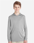 Team 365 TT41Y Youth Zone Performance Hooded T-Shirt - Sport Silver - model front