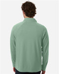 Devon & Jones DG402 Men's Seaton Pebble Textured Quarter-Zip Pullover - Balsam Green - model back