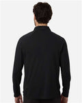 Devon & Jones DG402 Men's Seaton Pebble Textured Quarter-Zip Pullover - Black - model back