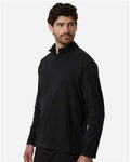 Devon & Jones DG402 Men's Seaton Pebble Textured Quarter-Zip Pullover - Black - model side