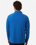 Devon & Jones DG402 Men's Seaton Pebble Textured Quarter-Zip Pullover - French Blue - model back