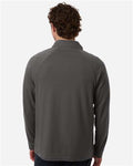 Devon & Jones DG402 Men's Seaton Pebble Textured Quarter-Zip Pullover - Graphite - model back