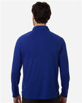 Devon & Jones DG402 Men's Seaton Pebble Textured Quarter-Zip Pullover - Midnight Royal - model back