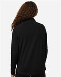 Devon & Jones DG402W Women's Seaton Pebble Textured Quarter-Zip Pullover - Black - model back