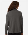 Devon & Jones DG402W Women's Seaton Pebble Textured Quarter-Zip Pullover - Graphite - model back