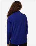 Devon & Jones DG402W Women's Seaton Pebble Textured Quarter-Zip Pullover - Midnight Royal - model back