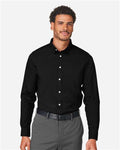 Devon & Jones DG505 Men's CrownLux Performance Spencer Poplin Dress Shirt - Black - model front