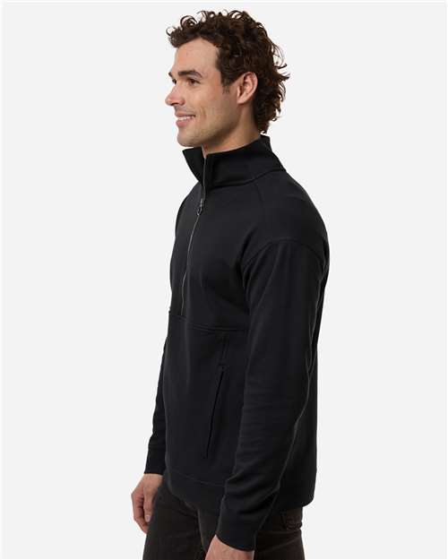 North End NE220 Men's Mantra Half-Zip Ottoman Pullover - Black - model side