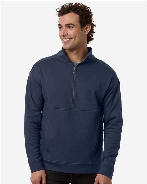 North End NE220 Men's Mantra Half-Zip Ottoman Pullover - Classic Navy - model front