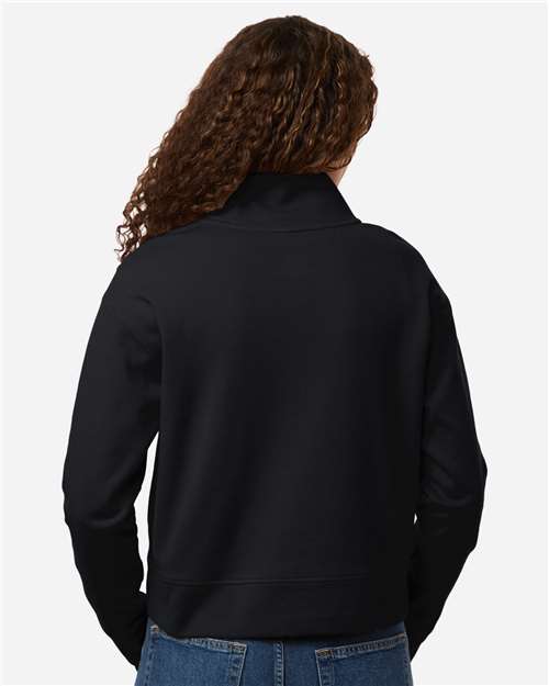 North End NE220W Women's Mantra Half-Zip Ottoman Pullover - Black - model back