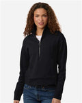 North End NE220W Women's Mantra Half-Zip Ottoman Pullover - Black - model front