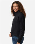 North End NE220W Women's Mantra Half-Zip Ottoman Pullover - Black - model side