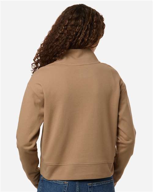 North End NE220W Women's Mantra Half-Zip Ottoman Pullover - Cafe - model back