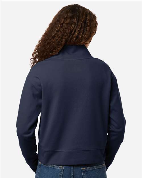 North End NE220W Women's Mantra Half-Zip Ottoman Pullover - Classic Navy - model back