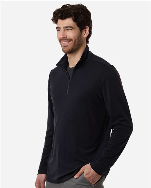 North End NE405 Men's JAQ Stretch Performance Quarter-Zip - Black/ Carbon - model side