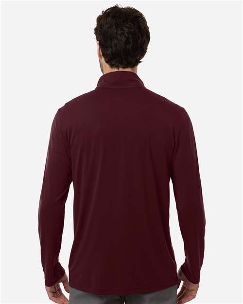 North End NE405 Men's JAQ Stretch Performance Quarter-Zip - Burgundy/ Carbon - model back