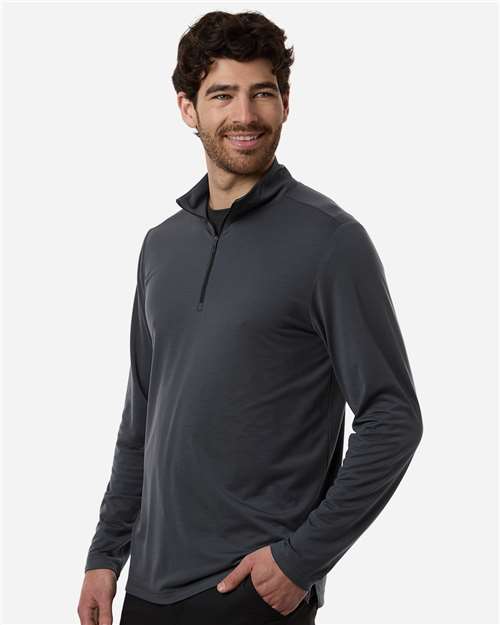 North End NE405 Men's JAQ Stretch Performance Quarter-Zip - Carbon/ Black - model side