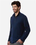 North End NE405 Men's JAQ Stretch Performance Quarter-Zip - Classic Navy/ Carbon - model side
