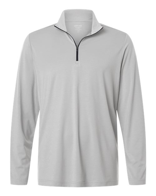 North End NE405 Men's JAQ Stretch Performance Quarter-Zip - Platinum/ Carbon - front