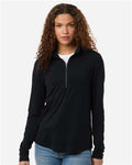 North End NE405W Women's JAQ Stretch Performance Quarter-Zip - Black/ Carbon - model front