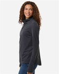 North End NE405W Women's JAQ Stretch Performance Quarter-Zip - Carbon/ Black - model side