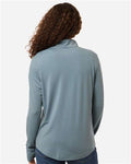 North End NE405W Women's JAQ Stretch Performance Quarter-Zip - Opal Blue/ Carbon  - model back