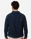 Harriton M75 Unisex Cooper Denim Jacket - Dark Denim - model back