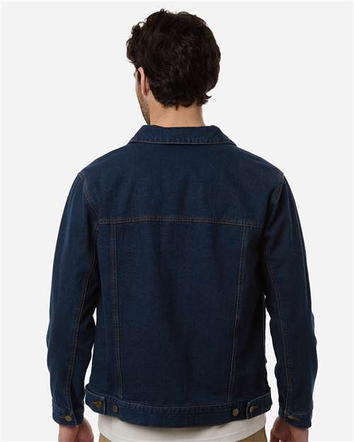 Harriton M75 Unisex Cooper Denim Jacket - Dark Denim - model back