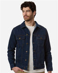 Harriton M75 Unisex Cooper Denim Jacket - Dark Denim - model front