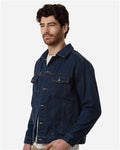 Harriton M75 Unisex Cooper Denim Jacket - Dark Denim - model side