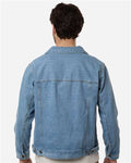 Harriton M75 Unisex Cooper Denim Jacket - Light Denim - model back
