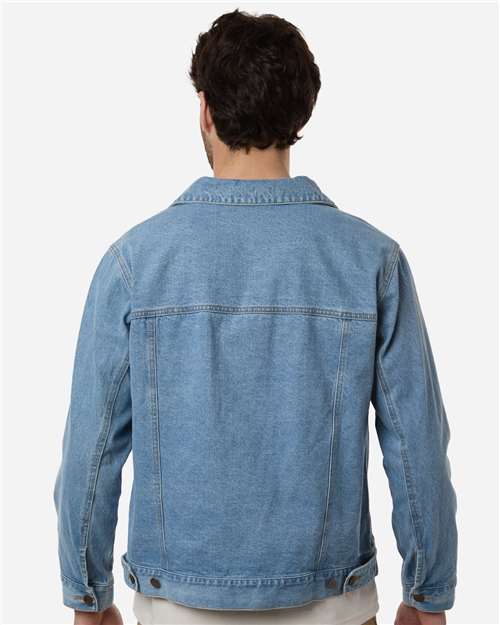 Harriton M75 Unisex Cooper Denim Jacket - Light Denim - model back