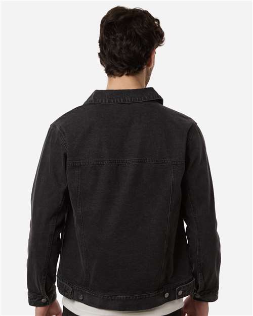 Harriton M75 Unisex Cooper Denim Jacket - Washed Black - model back
