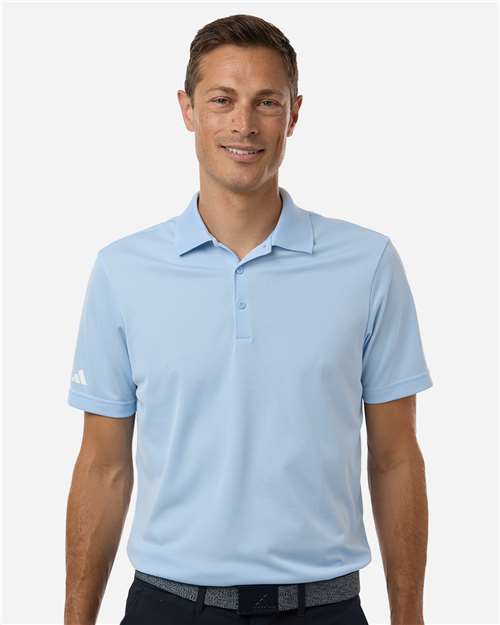 Adidas A430 Men's Performance Piqué Polo - Glow Blue - model front