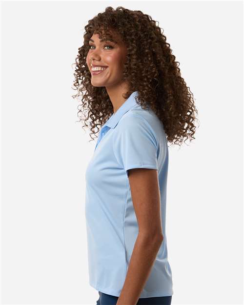 Adidas A431 Women's Performance Piqué Polo - Glow Blue - model side