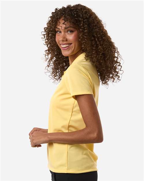 Adidas A431 Women's Performance Piqué Polo - Almost Yellow - model side