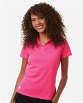 Adidas A431 Women's Performance Piqué Polo - Lucid Pink - model front