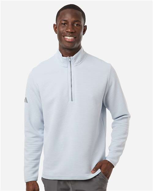 Adidas A588 Men's Spacer Quarter-Zip Pullover - Halo Blue - model front