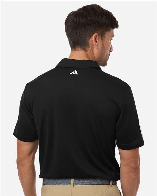 Adidas A719 Men's Performance 3-Stripes Climacool Polo - Black - model back