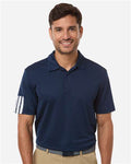 Adidas A719 Men's Performance 3-Stripes Climacool Polo - Collegiate Navy - model front