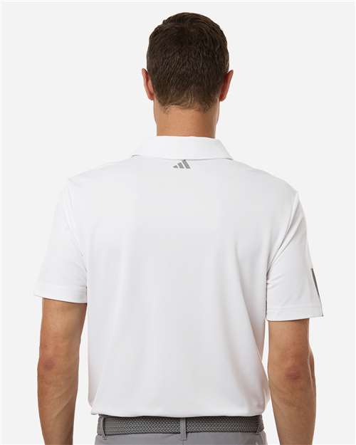 Adidas A719 Men's Performance 3-Stripes Climacool Polo - White - model back