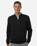 Adidas A721 Men's Elevated Fleece Quarter-Zip Pullover - Black - model front